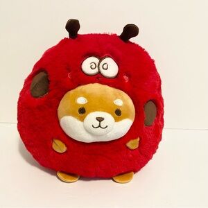 Miniso Puppy Dog Plush dressed as Ladybug Toy Stuffed Animal Kawaii Bug 8”